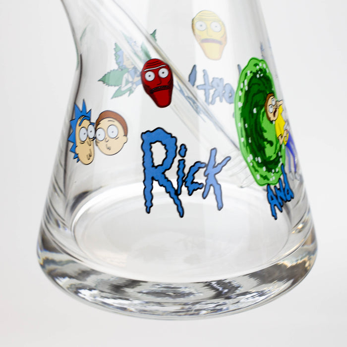 20" RM decal 7 mm glass water bong- - One Wholesale