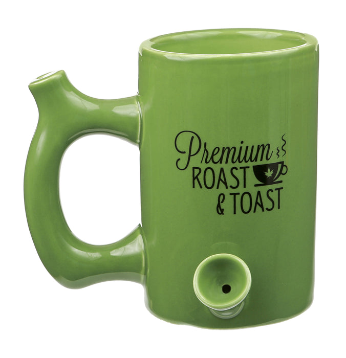 GREEN ROAST & TOAST PIPE MUG WITH BLACK PRINT Mug Pipe Roast and Toast Gifts