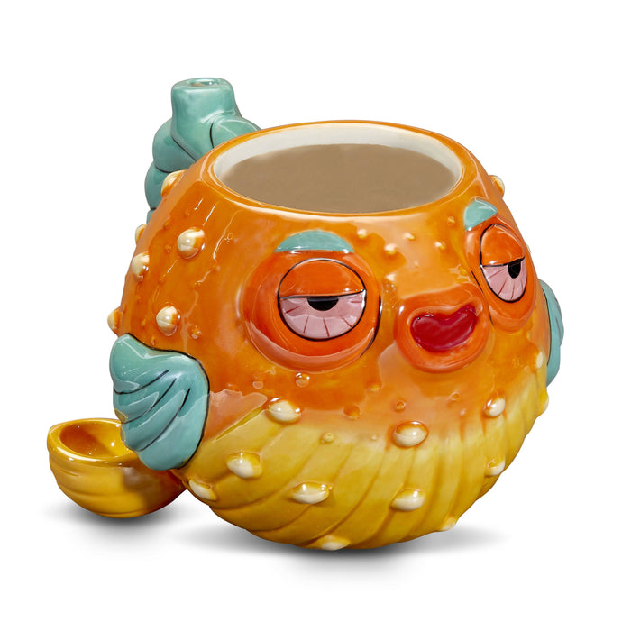 Stoned pufferfish mug pipe Mug Pipe Roast and Toast Gifts