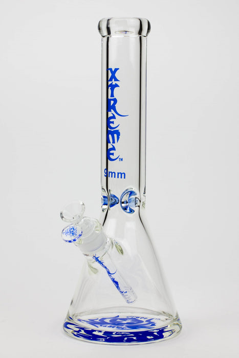 14" XTREME Glass / 9 mm / Classic Glass beaker Bong-Blue - One Wholesale