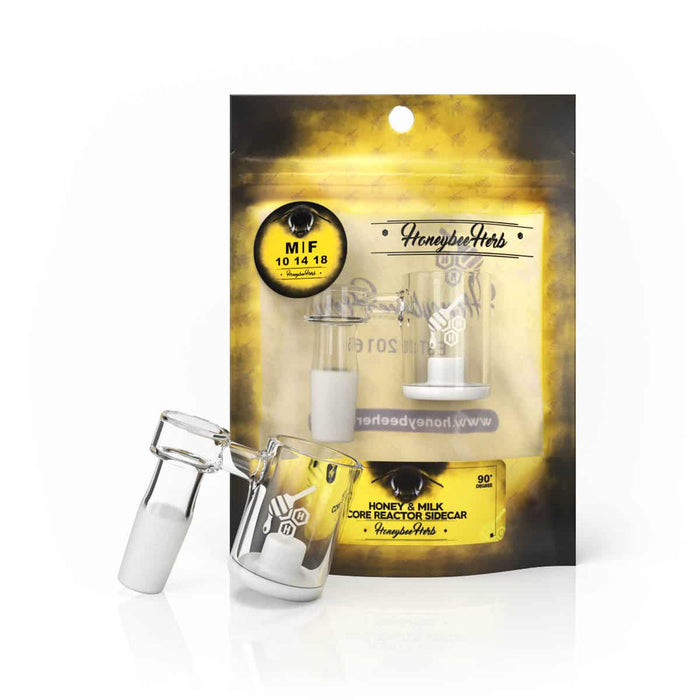 Honeybee Herb - HONEY & MILK CORE REACTOR SIDECAR QUARTZ BANGER - 90° DEGREE | YL Bowl · Banger · Oil Burner Honeybee Herb