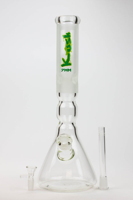 16" KUSH / 7mm / curved tube glass water bong- - One Wholesale