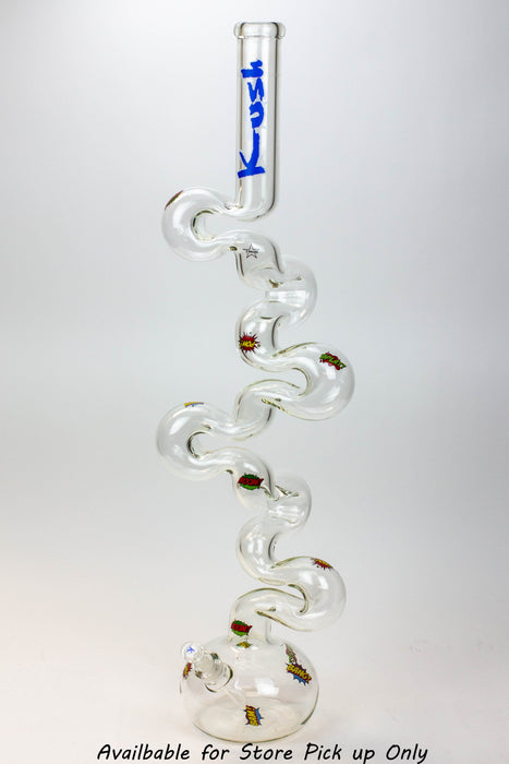 36" KUSH Glass 7mm Giant Zig Zag Zong / bong [KU070]- - One Wholesale