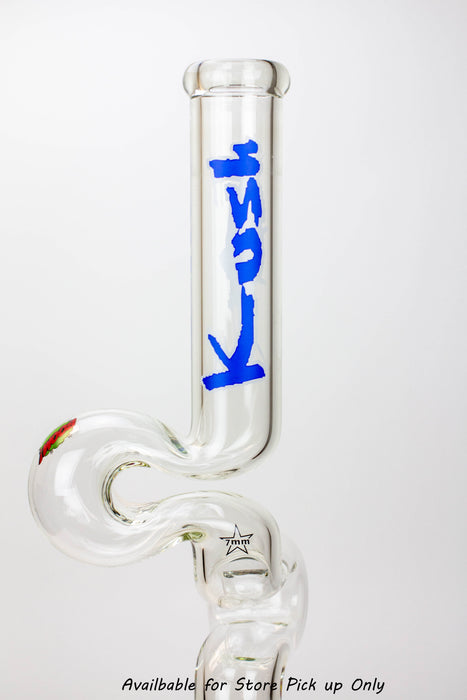 36" KUSH Glass 7mm Giant Zig Zag Zong / bong [KU070]- - One Wholesale