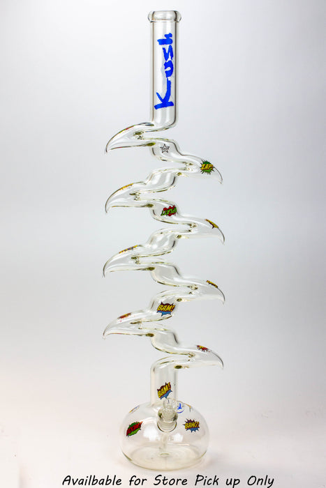 36" KUSH Glass 7mm Giant Zig Zag bong [KU069] Glass Bong Canadian Distributor