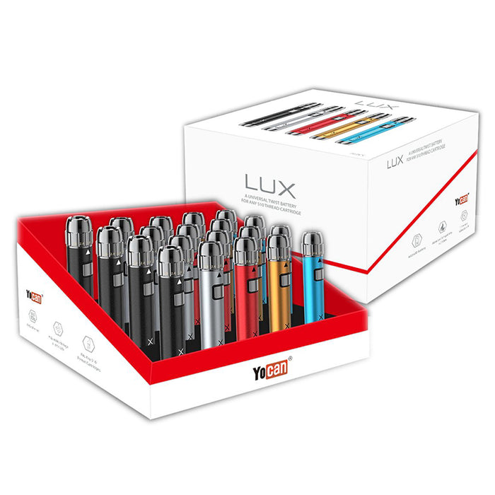 Yocan | LUX Universal twist Battery for 510 thread Display of 20 Vape Devices ONE