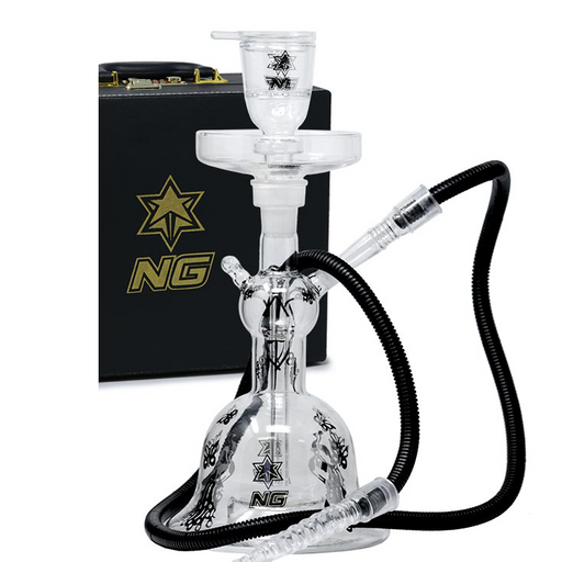 NG-15 inch Clear Hookah Set [TD-11] kit Hookahs High-End Brands Glass Silver