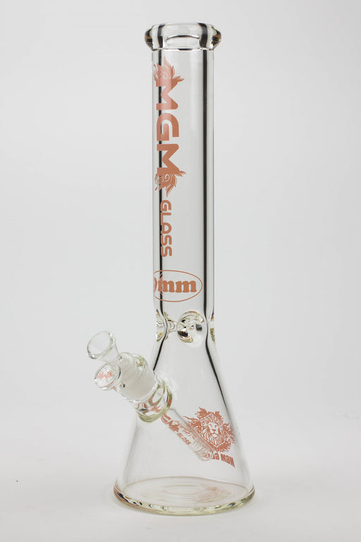 16" MGM glass / 9 mm / beaker glass water bong-Clear-Pink - One Wholesale