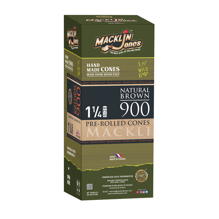 Macklin Jones - Natural Brown 1 1/4 Pre-Rolled cones Tower 900 Pre-rolled Cone (Bulk / Tower) Macklin Jones