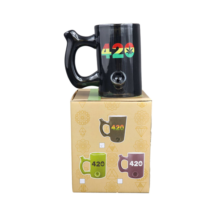 420 Mug - Black Mug with Rasta Colors