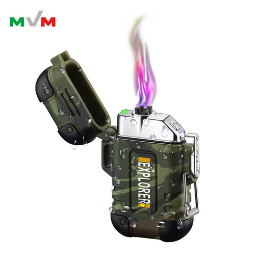 Waterproof Flameless Electric Dual Arc Plasma Beam USB rechargeable [MLT234] Lighters Canadian Distributor Green