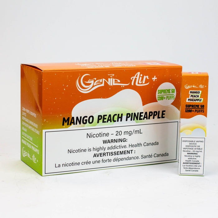 Genie Air+ SUPREME 50 disposable 1200 Puff 20 mg/mL Disposable Vape ONE Mango Peach Pineapple