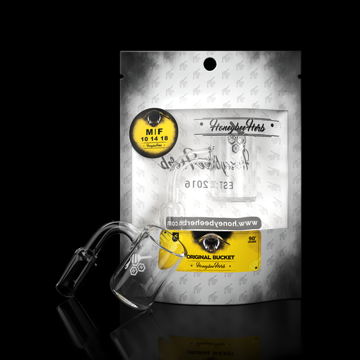 Honeybee Herb White Line 90° White Original Bucket Quartz Banger Bongs Accessories Honeybee Herb 14 mm Male