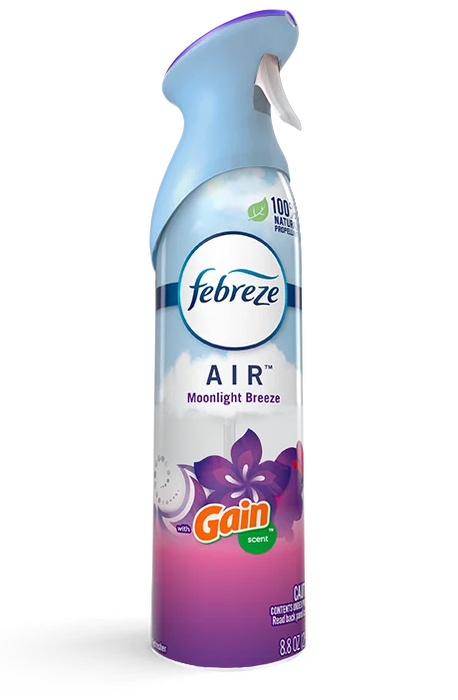 Febreze Air Refresher 250g Box of 6 Odour Eliminator Spray ONE Gain Moonlight Breeze