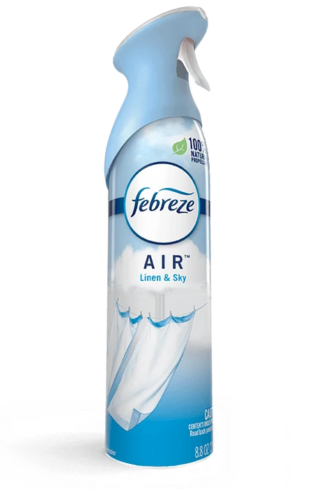 Febreze Air Refresher 250g Box of 6 Odour Eliminator Spray ONE Linen & Sky
