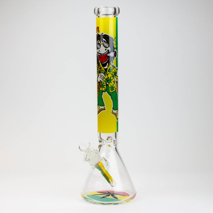 17.5" Rasta Man / 7 mm / classic beaker glass bong Glass Bong ONE Rasta-2