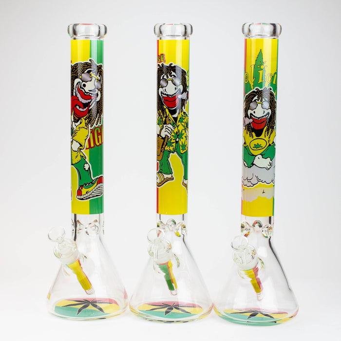 17.5" Rasta Man / 7 mm / classic beaker glass bong