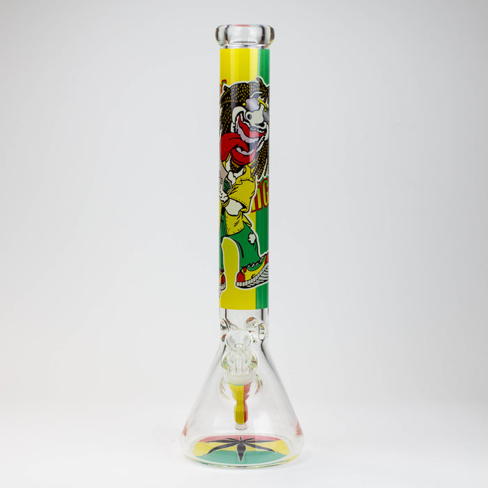 17.5" Rasta Man / 7 mm / classic beaker glass bong Glass Bong ONE