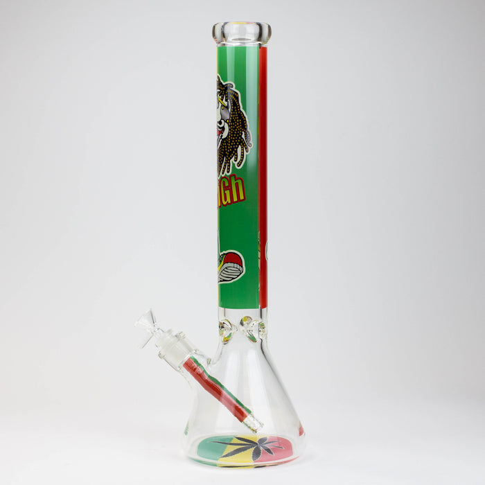 17.5" Rasta Man / 7 mm / classic beaker glass bong Glass Bong ONE