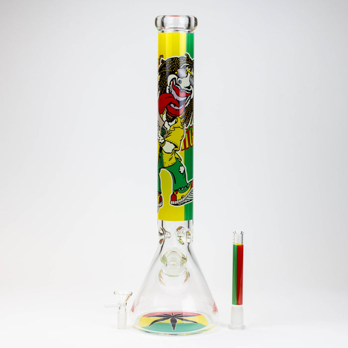 17.5" Rasta Man / 7 mm / classic beaker glass bong Glass Bong ONE