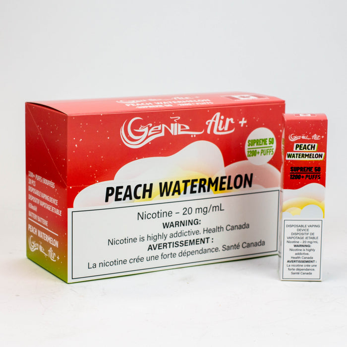 Genie Air+ SUPREME 50 disposable 1200 Puff 20 mg/mL Disposable Vape ONE Peach Watermelon