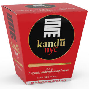 Kandu NYC King Size Pre Rolled Cones, Display Box 21 Count with 3 Cones Each- - One Wholesale