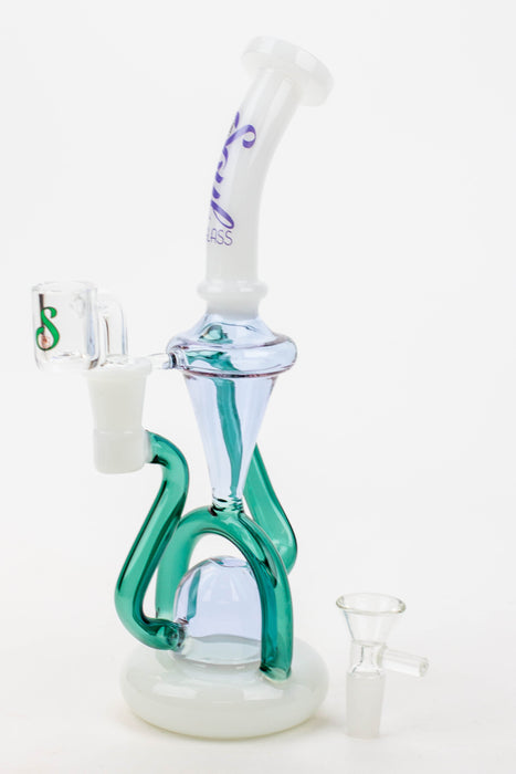 10" SOUL Glass 2-in-1 recycler [S2062]-Purple/White - One Wholesale