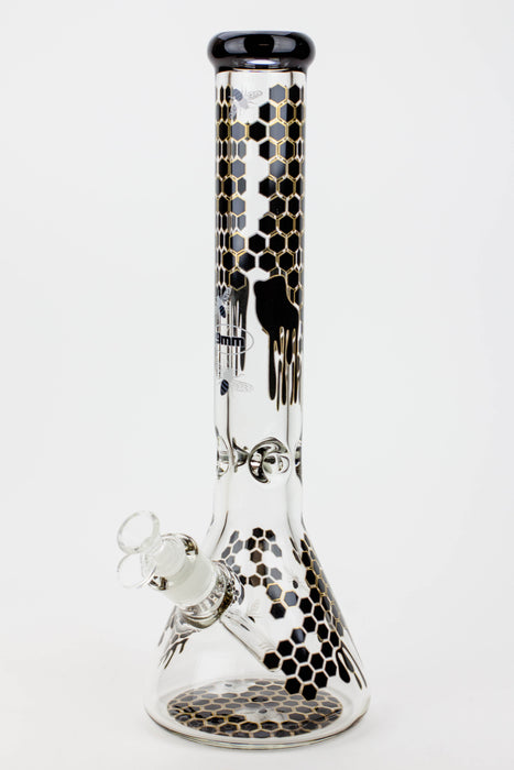 16" SOUL glass BEE / 9 mm / beaker glass bong  [S2076]-Black - One Wholesale