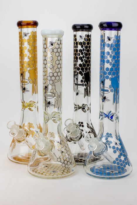 16" SOUL glass BEE / 9 mm / beaker glass bong  [S2076]- - One Wholesale