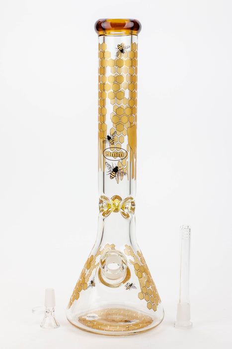 16" SOUL glass BEE / 9 mm / beaker glass bong  [S2076]- - One Wholesale