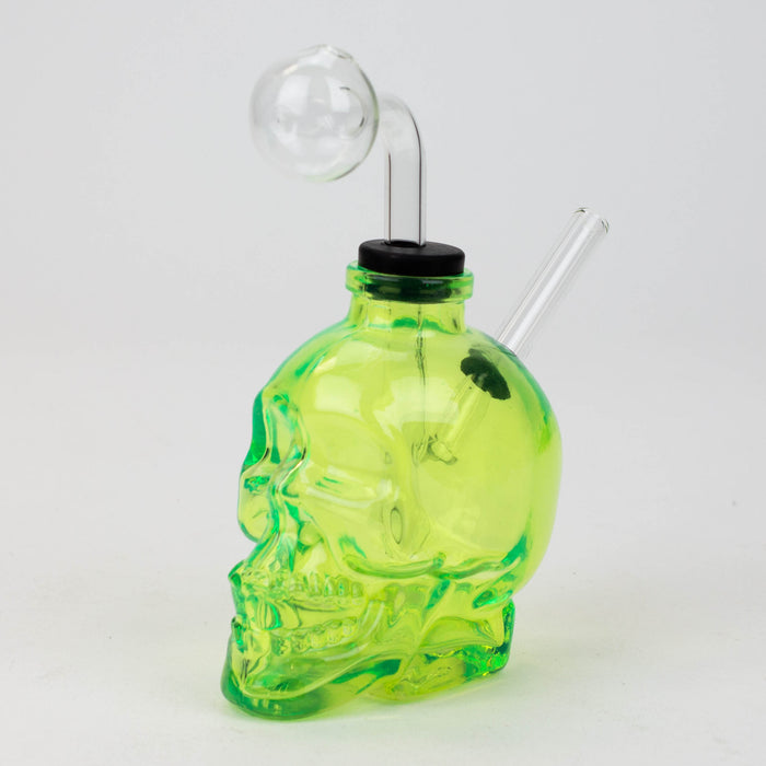 Soft Glass Skull oil bong-Green - One Wholesale