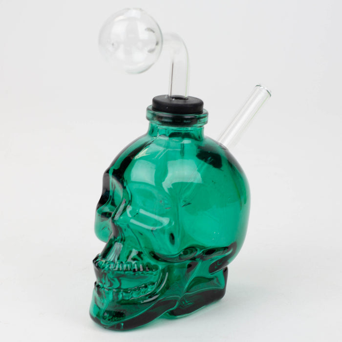 Soft Glass Skull oil bong Rig Canadian Distributor Lake Green
