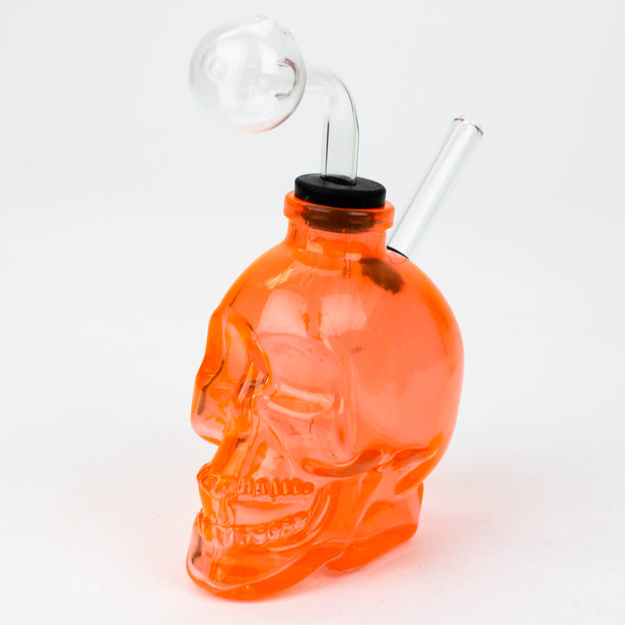 Soft Glass Skull oil bong Rig Canadian Distributor Orange