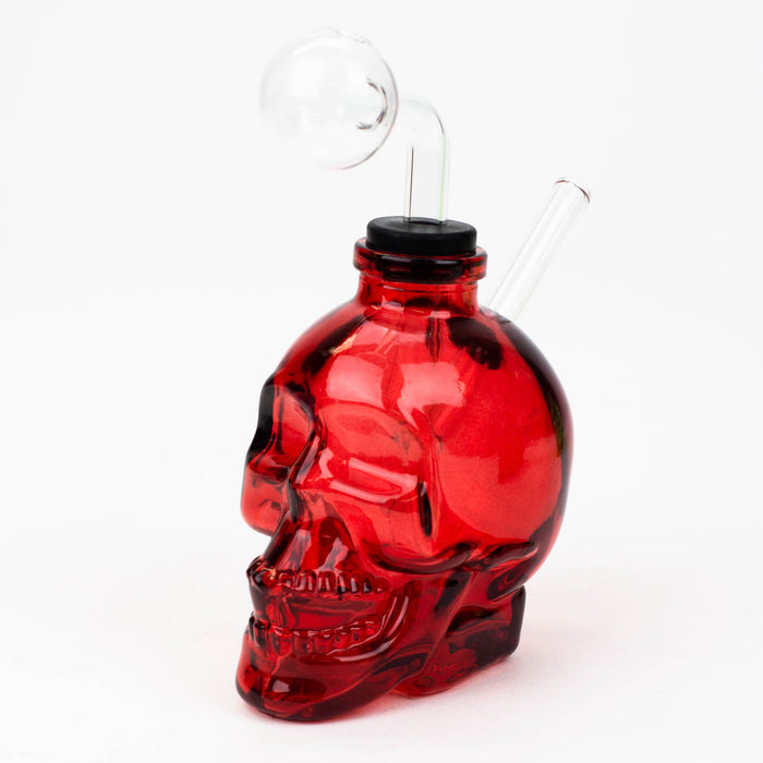Soft Glass Skull oil bong Rig Canadian Distributor Red