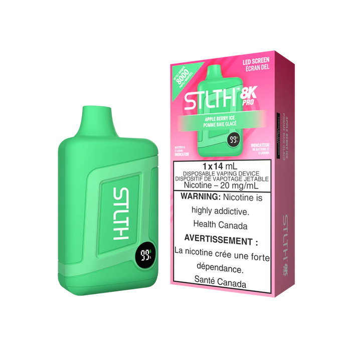 [ON] STLTH 8K PRO Disposable 20mg Box of 5 Ontario Excise Tax ONE APPLE BERRY ICE