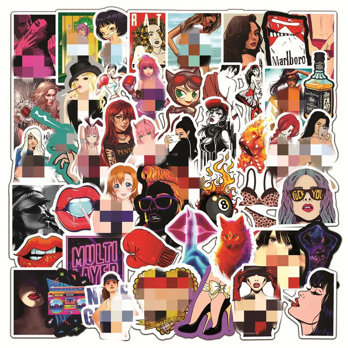 50pcs Assorted Pin Up Girls Design Stickers Stationery · Accessory Every Weekend Pin Up Girls_A