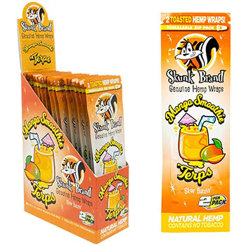 Skunk Hemp Wraps Terp Enhanced Box of 25 Leaf Wrap ONE Mango Smoothie