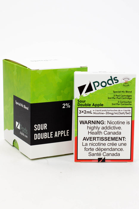 ZPOD S-Compatible Pods Box of 5 packs (20 mg/mL)-Sour Double Apple - One Wholesale