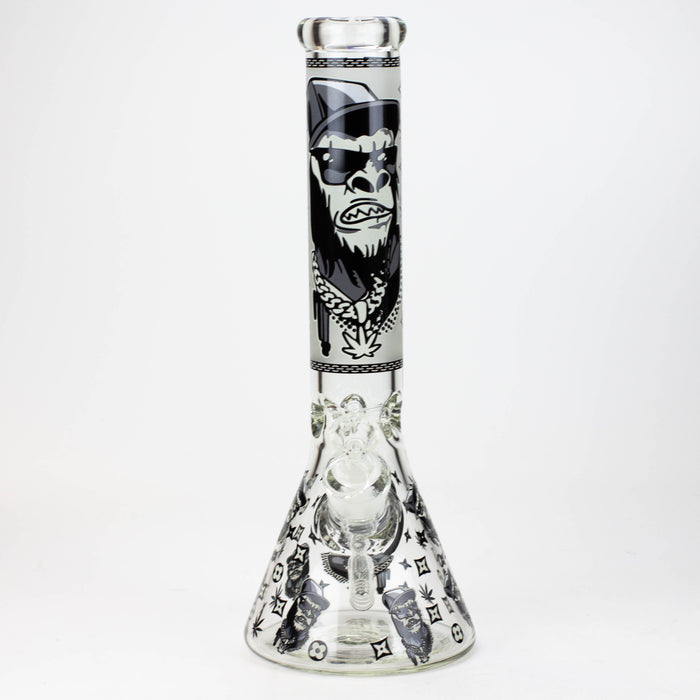 14" Gorilla Glow in the Dark Beaker 7mm Glass Bong JJ Distribution