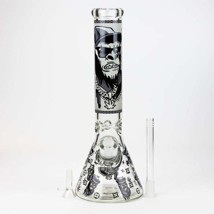 14" Gorilla Glow in the Dark Beaker 7mm Glass Bong JJ Distribution