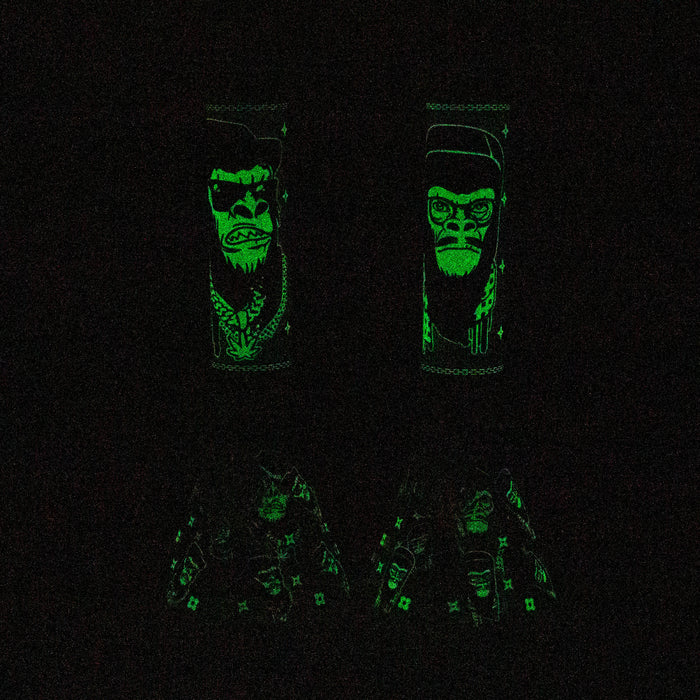 14" Gorilla Glow in the Dark Beaker 7mm Glass Bong JJ Distribution