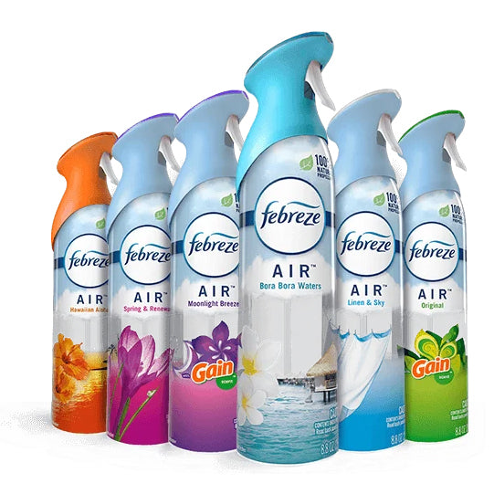 Febreze Air Refresher 250g Box of 6 Odour Eliminator Spray ONE