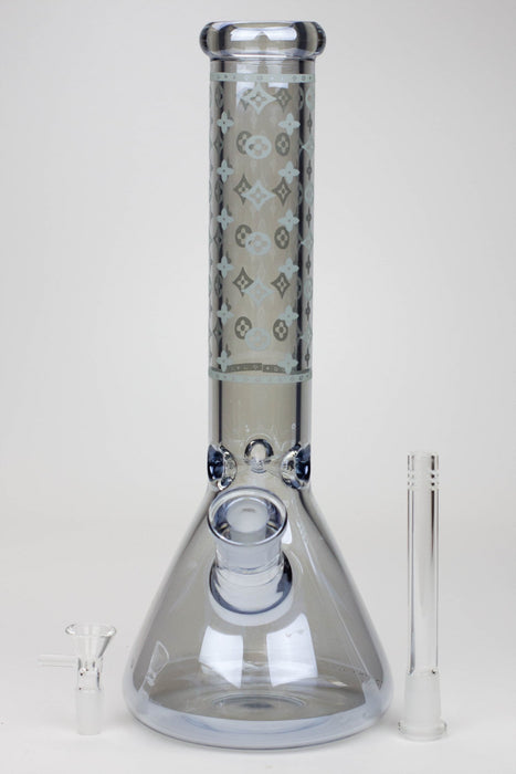 14" Luxury Logo 7 mm classic Electroplated Glass beaker Bong n- - One Wholesale