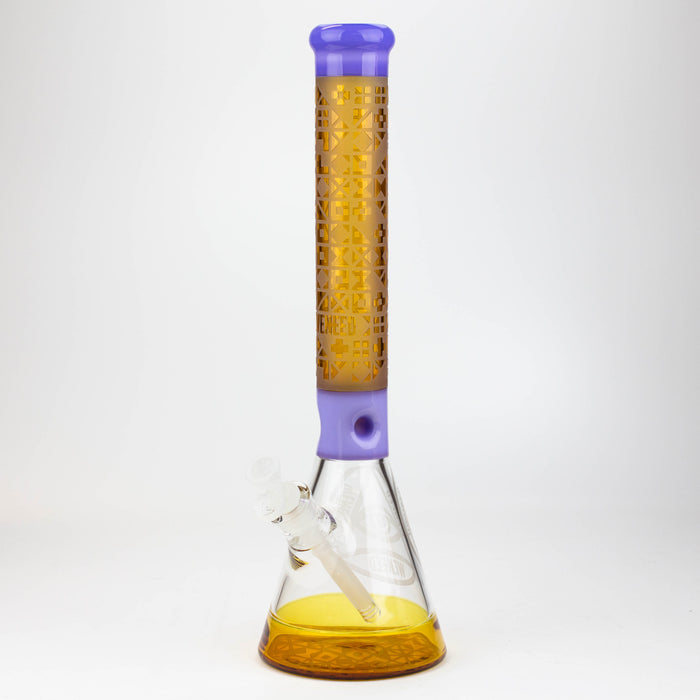 WENEED®-18" Cipher Text Beaker 7mm Bongs WENEED® Purple/Yellow