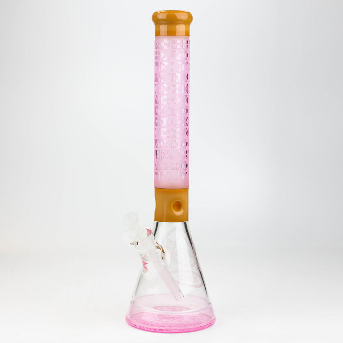 WENEED®-18" Cipher Text Beaker 7mm Bongs WENEED® Yellow/Pink