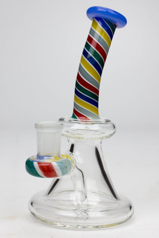 Water Pipe 7 inches rig striped- - One Wholesale