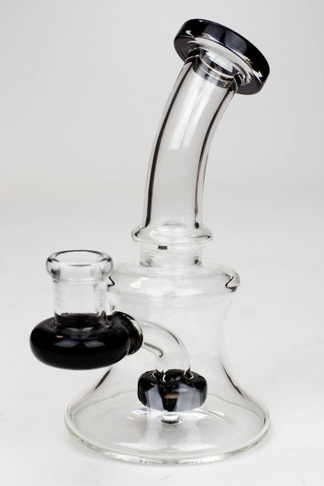 Water Pipe 6 inches rig - Color Glass Rig Honeybee Herb Black