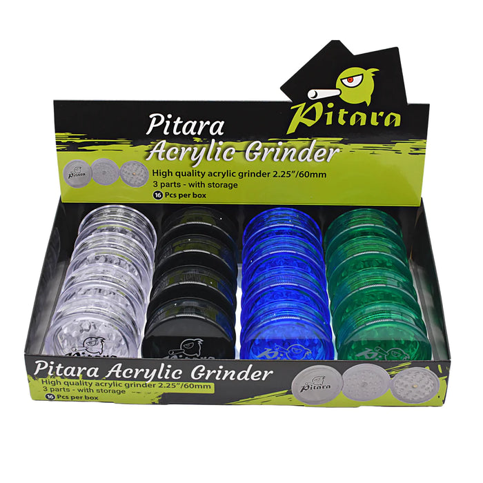 Smoke Pitara - ACRYLIC HERB GRINDER DISPLAY OF 16 Display Pack Smoke Pitara