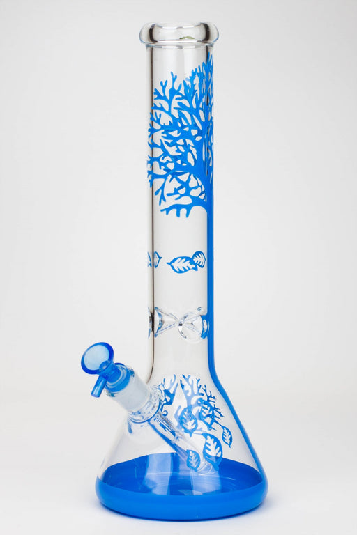 15" Tree of Life classic beaker glass bong-Blue - One Wholesale
