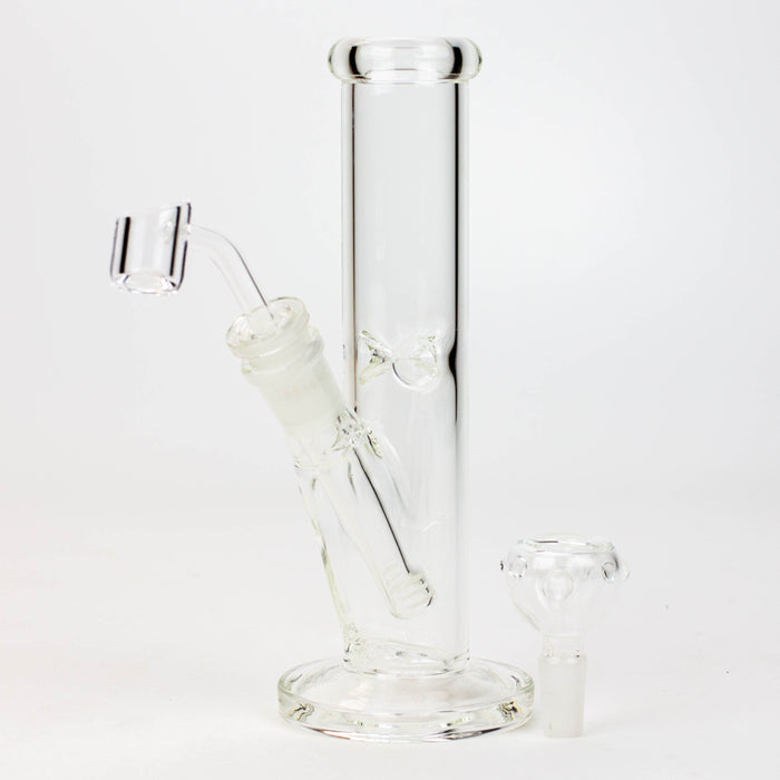 8" 2-in-1 clear tube glass Dab Rig [AKGA013]- - One Wholesale